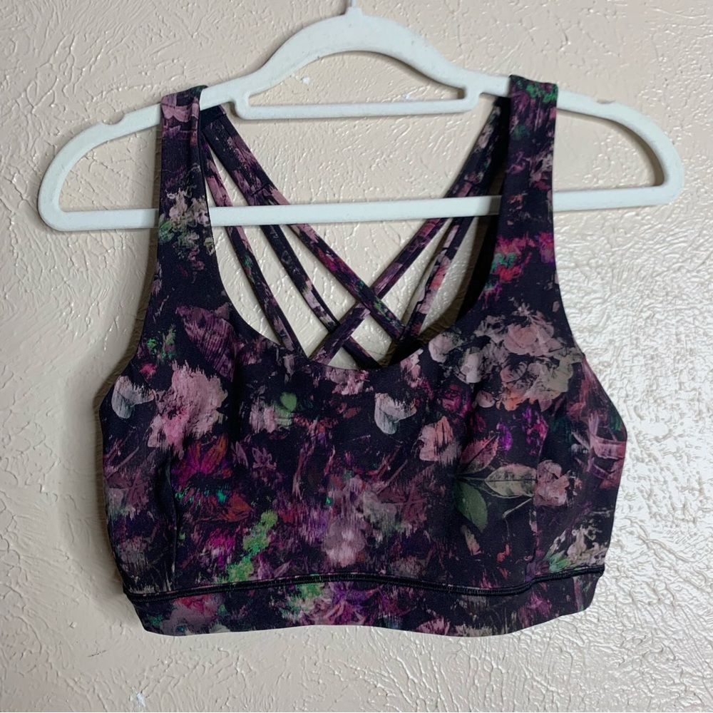 Lululemon Energy sport Bra Floral Illusion Antique White Multi‎ - Picture 3 of 6